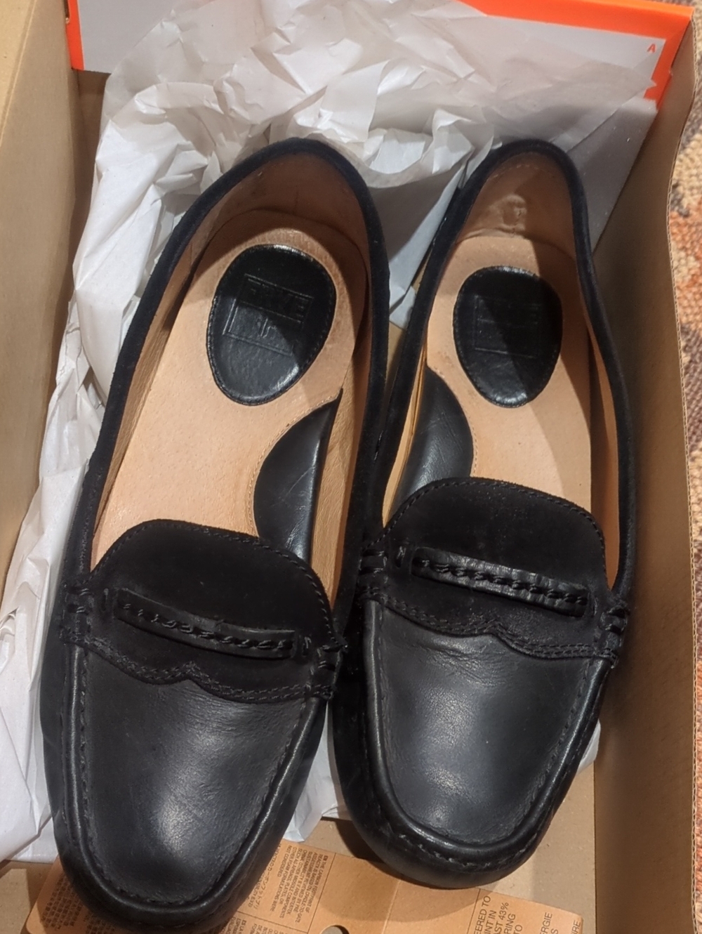 Frye Leather Driving Moccasins Black